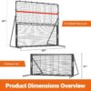 2-in-1 Pickleball Rebound Net & Pickleball Practice Trainer – 6x6FT Training Equipment Aid, Pickle Ball Trainer, Pickle Ball Machine for Dinks, Backhands, Volleys, Coordination, Kitchen, Ball Control