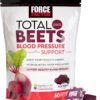 Force Factor Total Beets Blood Pressure Support Supplements with Beet Powder, Great-Tasting Beets Chewables for Heart-Healthy Energy, and Increased Nitric Oxide, 60 Chews