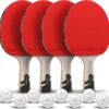 PRO SPIN Ping Pong Paddles - Professional Level Table Tennis Rackets with Carbon Fiber for Superior Control | 7-Ply Blade, Premium Rubber, 2.0mm Sponge | Includes Protector Case