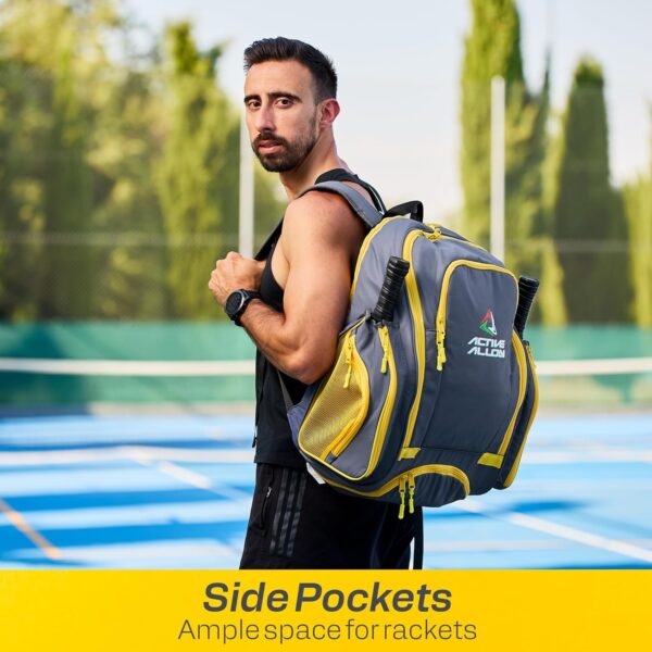 Pickleball Backpack - Durable Sling Bag for Men & Women, Holds 2-4 Paddles, with Fence Hook, Shoe Compartment & Water Bottle Holder