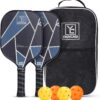 YC DGYCASI Pickleball Paddles Set of 2, USAPA Approved Carbon Fiber Surface Pickleball Set, Lightweight Pickle Ball Rackets 2 Pack, 2 Outdoor Pickleball, 2 Indoor Pickleball, 1 Pickleball Bag