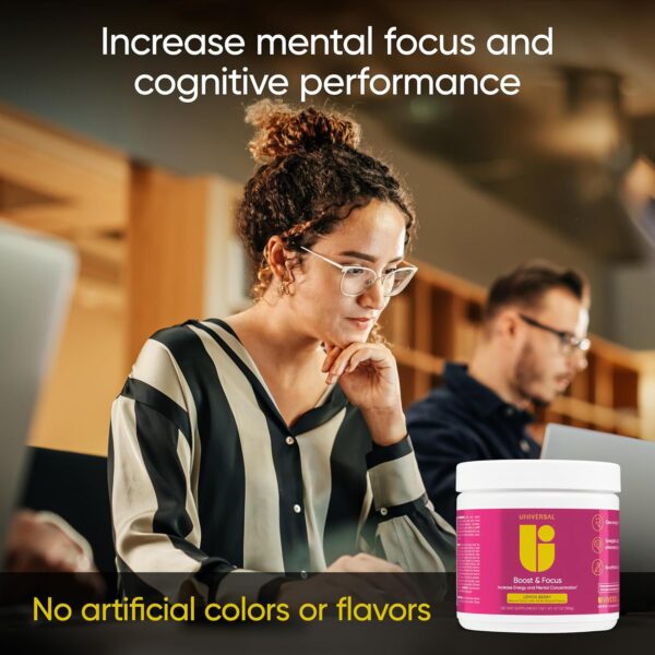 Boost & Focus Powder, Increase Energy and Cognitive Performance, Pre Workout, Custom Dosing, VIT B12, Niacin, Choline, L-Tyrosine, No Artificial Flavors, 30 Servings (Lemon Berry)
