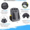 Flight Level Pickleball Backpack - Pickleball Bag for Men and Women - Fits 4 Paddles - Shoe Compartment, Fence Hook, Storage Pockets for Water Bottles, Pickleballs, Clothing, Racquet/Paddle Storage