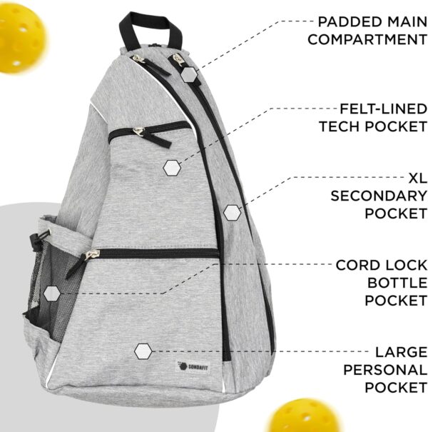 Premium Pickleball Bag for Women & Men with Pickleball | Pickleball Accessories Bag | Water Resistant Pickleball Backpack with Large Capacity, Multiple Pockets to hold Paddles, Balls, Bottle, Towels