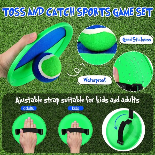Vinsot Toss and Catch Game Set 40 Paddles 20 Balls Beach Yard Family Outdoor Sports Games Toss and Catch Set with Paddles Ball Nylon