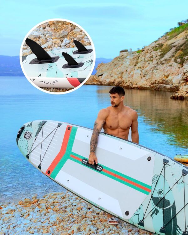 ZLX Paddle Board Fins Replacement, Detachable Paddleboard Replacement Fins, Quick Release Slide in Fin Replacement, Durable SUP Replacement Accessories