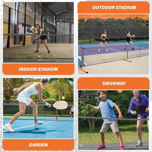 DYNAX Portable Pickleball Net - USAPA Official Size 22FT - Indoor/Outdoor Regulation - Full Court Size - Ideal Driveway Size Metal Frame - Portbale Design - Duffle Bag