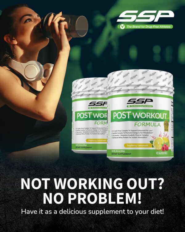SSP Post-Workout Recovery Powder - Whey Protein Hydrolysate & BCAA Drink - BSCG Standard Sports Supplement - Raspberry Lemonade Flavored Nutrition