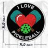 I Love Pickleball Patch for Clothes – Embroidered Iron on Patch for Backpack Jacket - Fabric Sports Patches for Clothes Souvenirs & Gifts ID45095