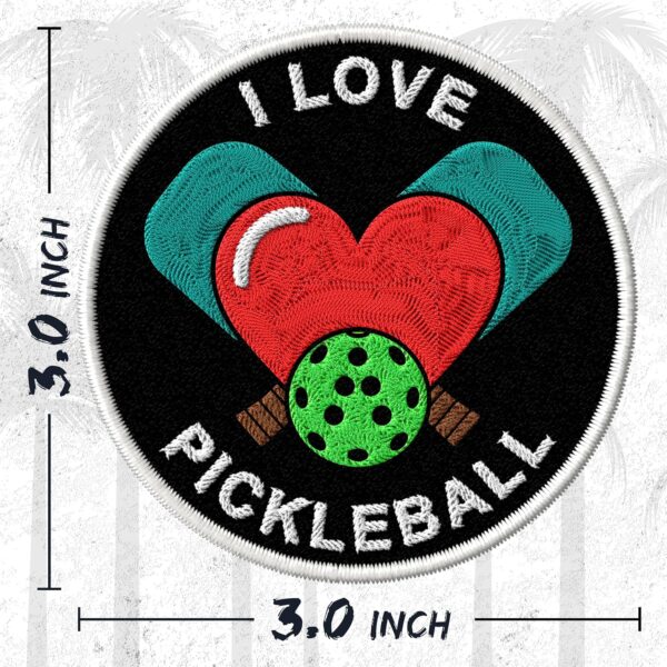 I Love Pickleball Patch for Clothes – Embroidered Iron on Patch for Backpack Jacket - Fabric Sports Patches for Clothes Souvenirs & Gifts ID45095
