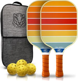 – USA Pickleball Approved - Textured Carbon Fiber Surface - Pickleball Paddles Set with Bag and Balls – Pickleball Paddles Set of 2