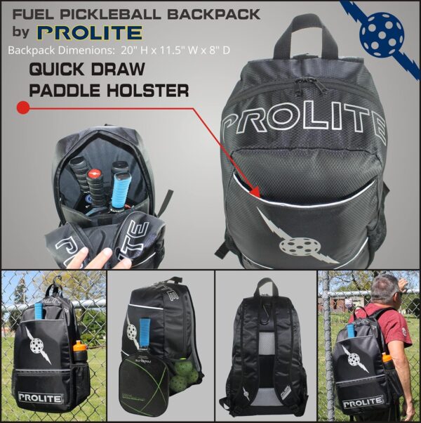 PROLITE FUEL Pickleball Backpack w/Quick Draw Paddle Holster