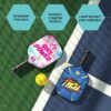 Helium Pickleball Paddle for Kids – (2 Pack - POW! and Girl Power) Child Size, Lightweight Honeycomb Core, Graphite Strike Face, Premium Comfort Grip, 2 Pickleball Paddles & 2 Drawstring Bags
