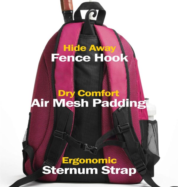 Athletico Premier Tennis Backpack - Tennis Bag Holds 2 Rackets in Padded Compartment | Separate Ventilated Shoe Compartment | Tennis Bags for Men or Women