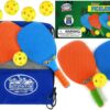 Matty's Toy Stop Deluxe Pickleball Set, Featuring 4 Plastic Paddles, 6 Pickleball Balls and Storage Bag
