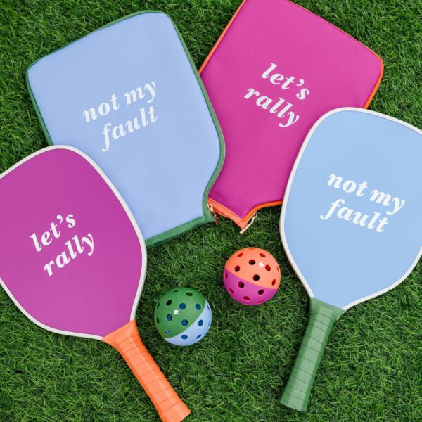 Kate Spade New York Let's Rally Blue and Pink Pickleball Set Including 2 Paddles, 2 Paddle Covers, and 2 Pickleball Balls Two Tone, Let's Rally