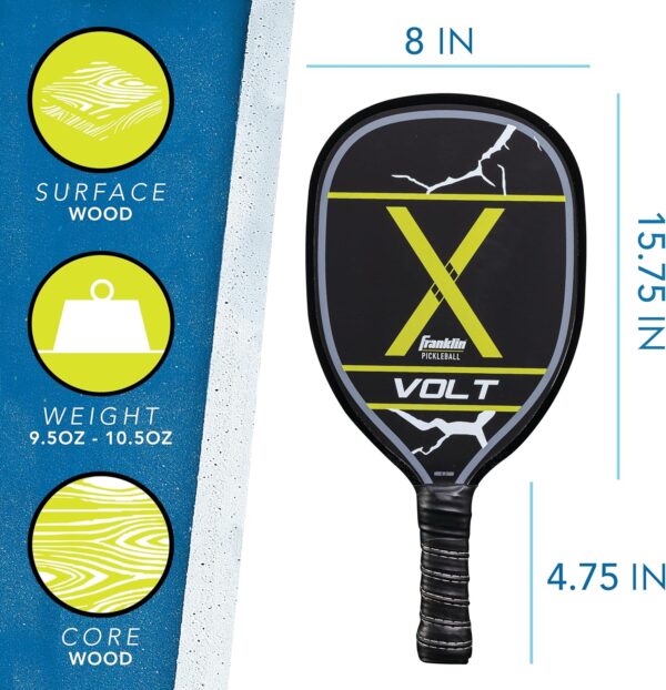 Franklin Sports Pickleball Paddle and Ball Set - (2) Wooden Rackets + (2) Balls - 2 Players Paddle Set - USA Pickleball (USAPA) Approved
