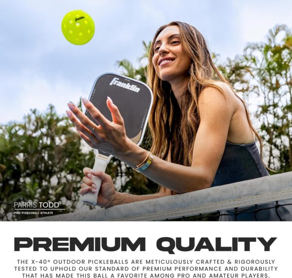 Franklin Sports X-40 Outdoor Pickleballs - Official Ball of USA Pickleball, APP Tour + Pickleball US Open - 3 Packs, 12 Packs, 36 Pickleball Buckets, 50, 100 + 400 Bulk Packs of Regulation Pickleballs