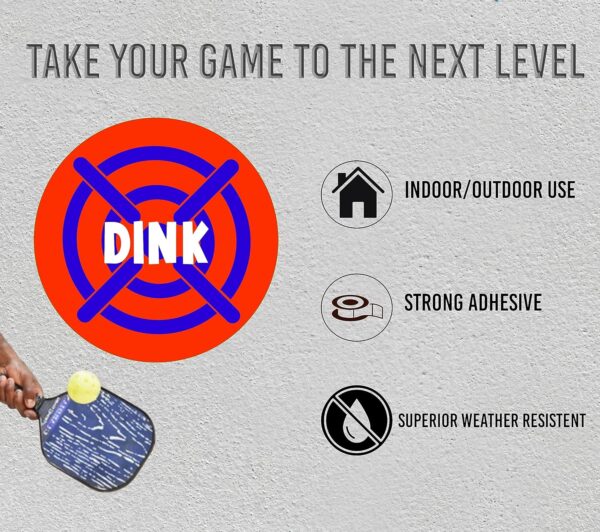 Pickleball Rebounder Training: Adhesive Targets for Pickleball Training-Transform Any Wall Into A Pickleball Court-Improve Your Pickleball Game-Set of 3 Removable Vinyl Targets