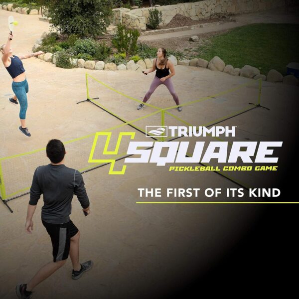 Triumph Sports 4 Square Volleyball/Badminton Combo and Pickleball Combo Accessories Included - Multiple Styles Available