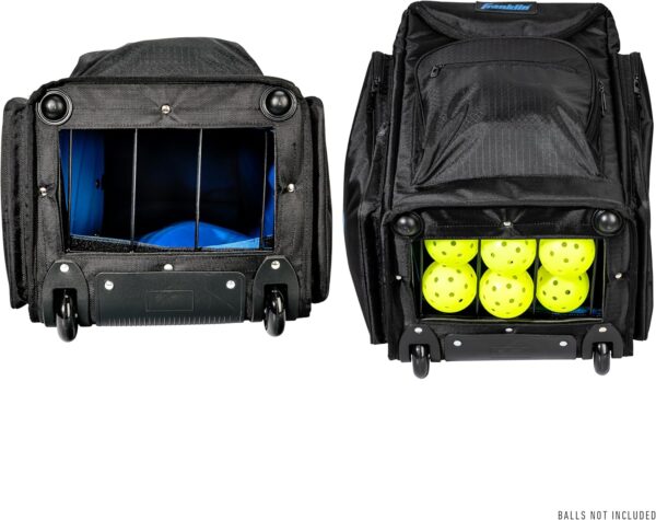 Franklin Sports Portable Pickleball Hopper Bag + Caddy - Pickleball Ball Retriever + Storage Bag - 100 Ball Rolling Hopper Basket for Balls - Training Equipment + Accessory