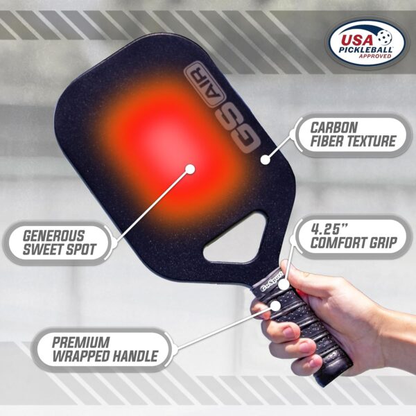 GoSports USAPA Approved Carbon Fiber Pickleball Paddles - GS AIR or GS PRO