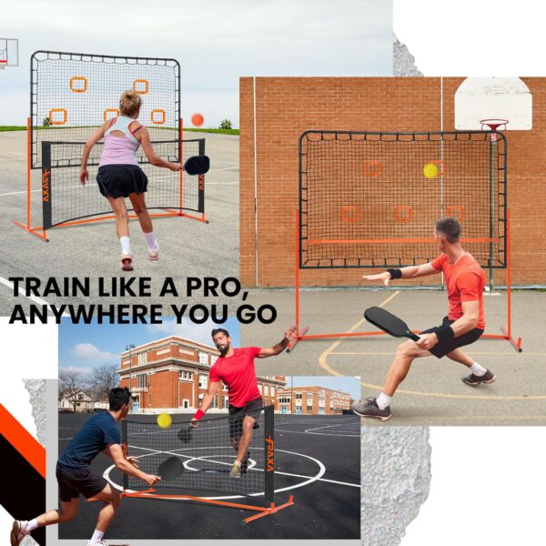 Fraxa Pickleball Rebounder Training Equipment - Pickleball Net for Solo Practice Drives Dinks Volley Accuracy - Portable for Outdoor Driveway Backyard Indoor Garage
