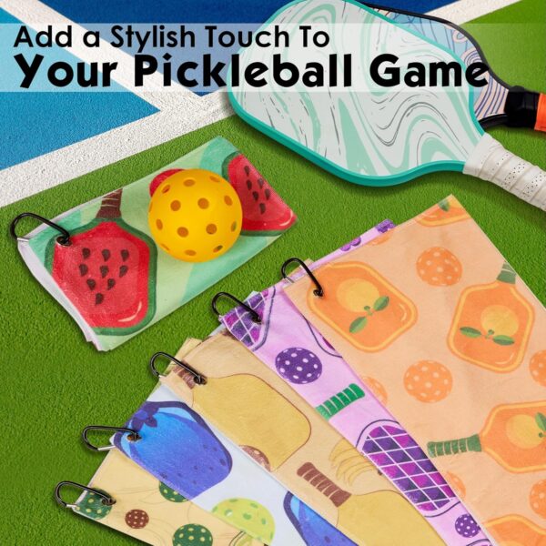 6 Pcs Soft Pickleball Towel 15 x 17 Inch Absorbent Fast Drying Towels for Women Sweat Funny Pickleball Gifts for Men Women Hand Towel with Clip
