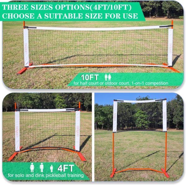 Zdgao Small Pickleball Net Set- 10FT Mini Pickleball Net, 4FT Adjustable Height Dink Training Rebounder Net with Outdoor Pickleballs, Paddles Set of 2 and Carry Bag for Driveway, Backyard
