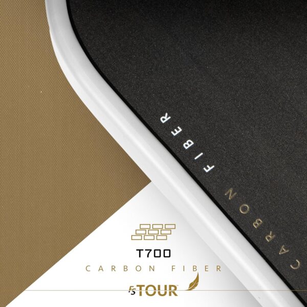 Franklin Sports Pro Pickleball Paddles - FS Tour Featherweight Series Lightweight Paddles - USA Pickleball Approved - Raw Carbon Fiber Surface - Polymer Core - White