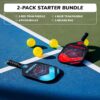 Helium Versus Pickleball Set - Pickleball Paddles with Honeycomb Core, Graphite Strike Face, and Premium Comfort Grip – 4 Balls and Convenient Sports Bag Included (Set of 2 or Set of 4 Paddles)