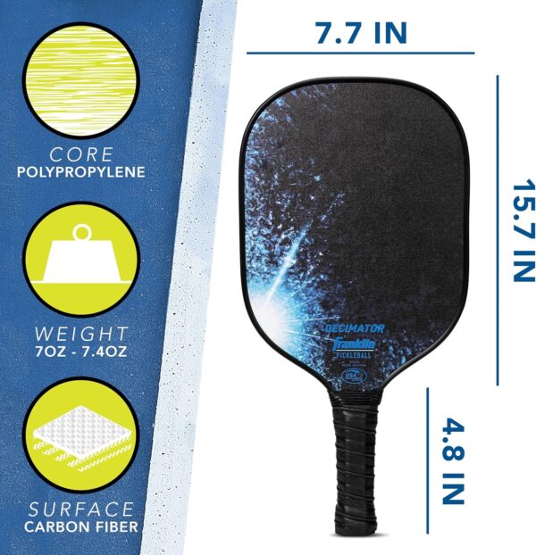Franklin Pickleball 2 Player Carbon Fiber Paddle and X-40 Pickleball Set - (2) Carbon Fiber Paddles - (4) X-40 Balls - USA Pickleball Approved