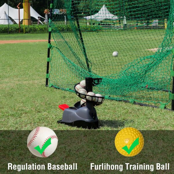 Tennis Ball Machine, Adjustable&Portable Pickleball Launcher with Auto Swing, Launch Training Machine, No Battery Power Required, for Batting and Fielding Practice