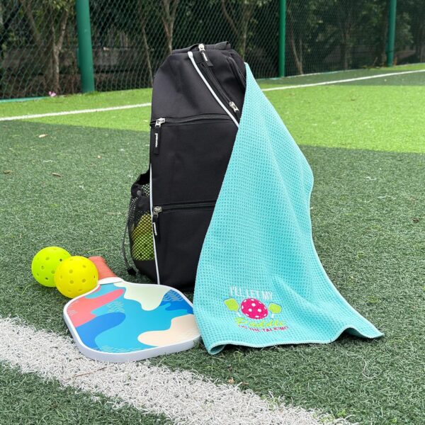 Pickleball Towels for Women, Microfiber Cotton Athletic Towels with Peg Embroidered Towel, Funny Gifts for Pickleball Lovers