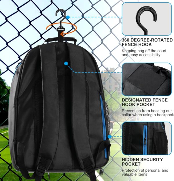 Pickleball Backpack - Large Paddle Bag Fits 4 Paddles, Extra Pockets & Ventilated Shoe Compartment, Colorful