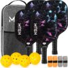 Pickleball Paddles, USAPA Approved Fiberglass Surface Pickleball Set with Pickleball Rackets, Pickleball Paddles Set ​for Men Women