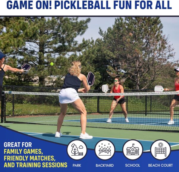 Lightweight Carbon Fiber Pickleball Paddles – USAPA-Approved Paddle Set with 4 x (Rackets, Balls, Grip Tapes) 1 Bag, Pickleball Rackets Gear for Beginners to Professionals