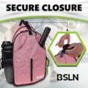 Pickleball Bag - Pickleball Bags for Women Men, Crossbody Sports Backpack – Adjustable Sling Bag with Hanging Fence Hook