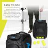Franklin Sports Portable Pickleball Hopper Bag + Caddy - Pickleball Ball Retriever + Storage Bag - 100 Ball Rolling Hopper Basket for Balls - Training Equipment + Accessory