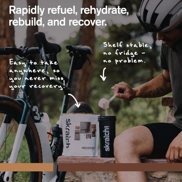 Skratch Labs Post Workout Recovery Drink Mix with Chocolate, (21.2 oz, 12 Servings) with Complete Milk Protein of Casein, Whey, Probiotics, Gluten Free, Kosher, Vegetarian