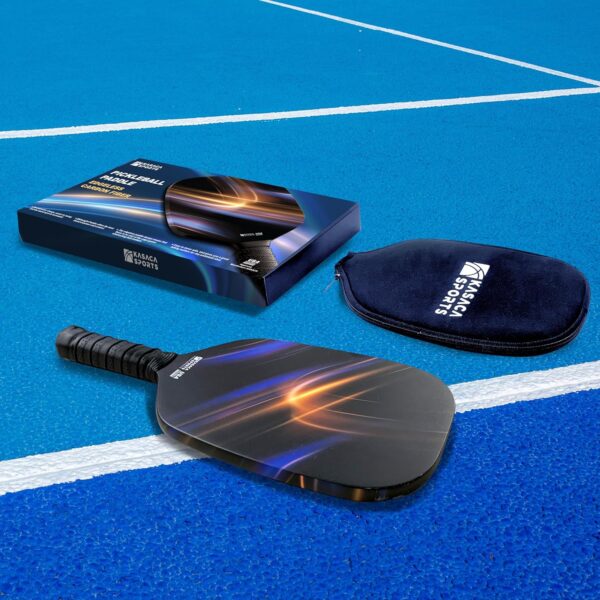 91RjWB642NL._AC_SL1500_.jpg Edgeless Graphite T700 Multilayer Carbon Fiber Pickleball Paddles, Longer Handle Comfort Grip, Large Sweet Spots, USAPA Approved, for Intermediate & Advanced Players