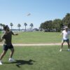 Funsparks Jazzminton Paddle Ball Game with Carry Bag - Indoor Outdoor Toy - Play at The Beach, Lawn or Backyard - 2 Wooden Racquets - 4 Shuttlecocks - 1 Ball
