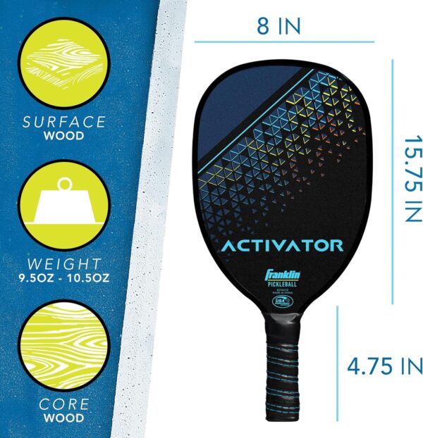 Franklin Sports Pickleball Paddle and Ball Set - Wooden Pickleball Rackets + Pickleballs - Activator - USA Pickleball (USAPA) Approved