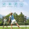 SONGMICS Badminton Net, Height Adjustable Volleyball Net, Pickleball Net for Junior Tennis, Kids, Indoor Outdoor Court, Foldable Nylon Net with Poles 10ft/13ft/16.5ft Wide