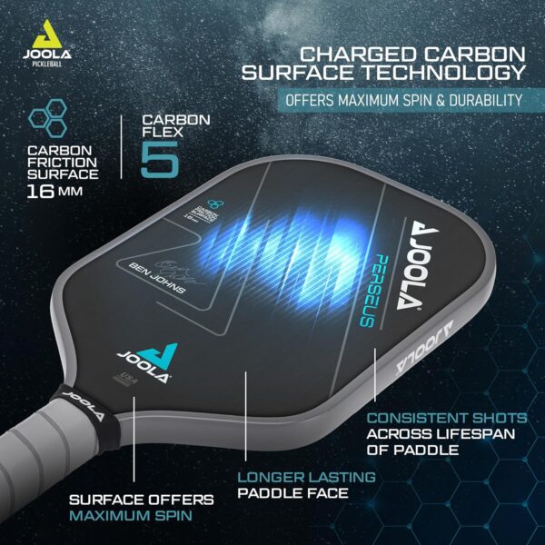 JOOLA C2 Professional Pickleball Paddles – Charged Surface Technology for Power & Feel – Select Perseus or Hyperion Shape – Fully Encased Carbon Fiber – USAP Approved – Well Balanced w/Pop & Control