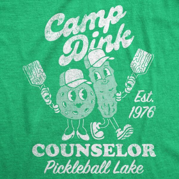 Mens Camp Dink Counselor Pickleball Lake T Shirt Funny Pickle Ball Lovers Joke Tee for Guys