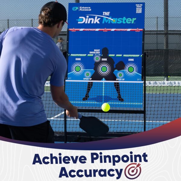 Enhance Pickleball Dink Master, Portable Pickleball Trainer, Dink Master Pickleballs Practice Board for Solo Training, Adjustable Pickle Ball Rebounder, Dinkmaster Pickleballs Board with Stand