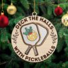 Wooden Pickleball Ornaments - Christmas Tree Decor, Gifts for Pickleball Lovers