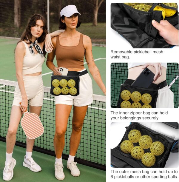 Pickleball Backpack - Large Paddle Bag Fits 4 Paddles, Extra Pockets & Ventilated Shoe Compartment, Colorful