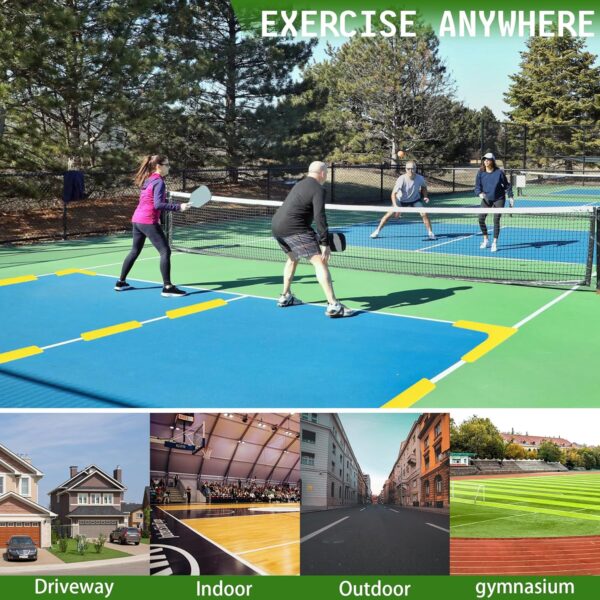 Hikeen Court Lines Marker Kit Anti-Wind-Resistant Throw Down Markers 28pcs, Pickleball Net Court for Indoor Court